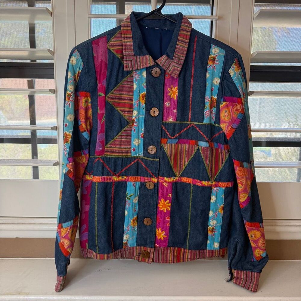 Vintage K.T. McKenzie Patchwork Jacket Multicolored Sz S Grannycore Cottagecore